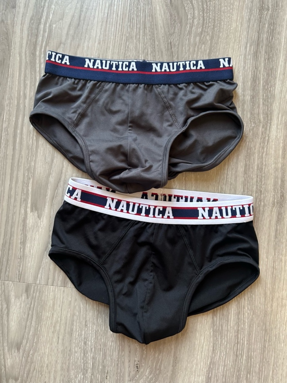 Nautica | Low Rise Microfiber Briefs in Black / Grey (Small)